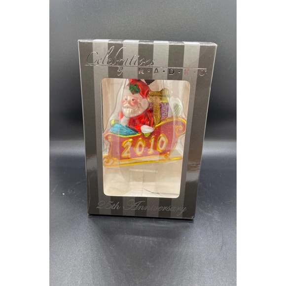 New Radko Celebrations Blown Glass Santa - Picture 1 of 4